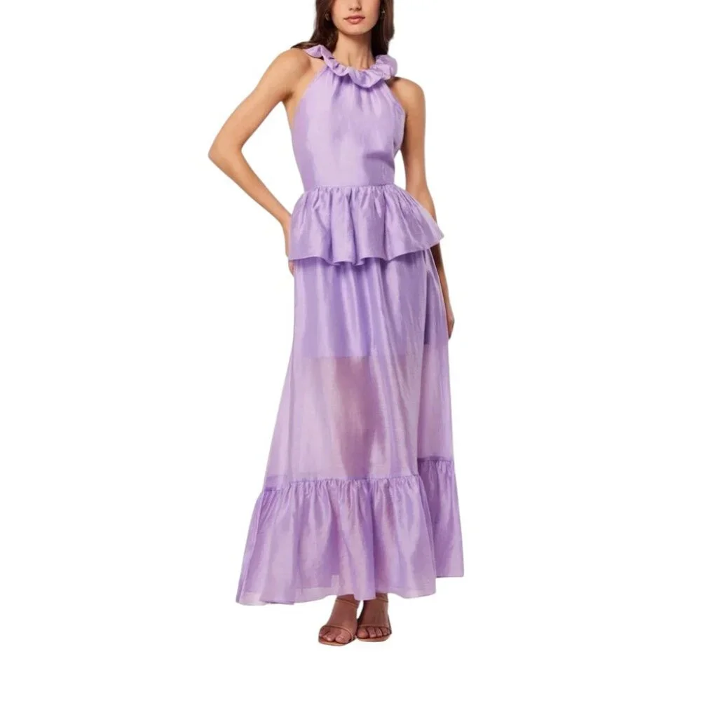 NWT Elliatt Purity Peplum Maxi Dress - Picture 2 of 9